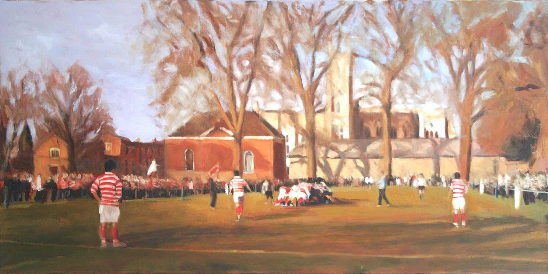 XVs on Canvas - Winchester College Painting by Iain Vellacott- Fine Art Print