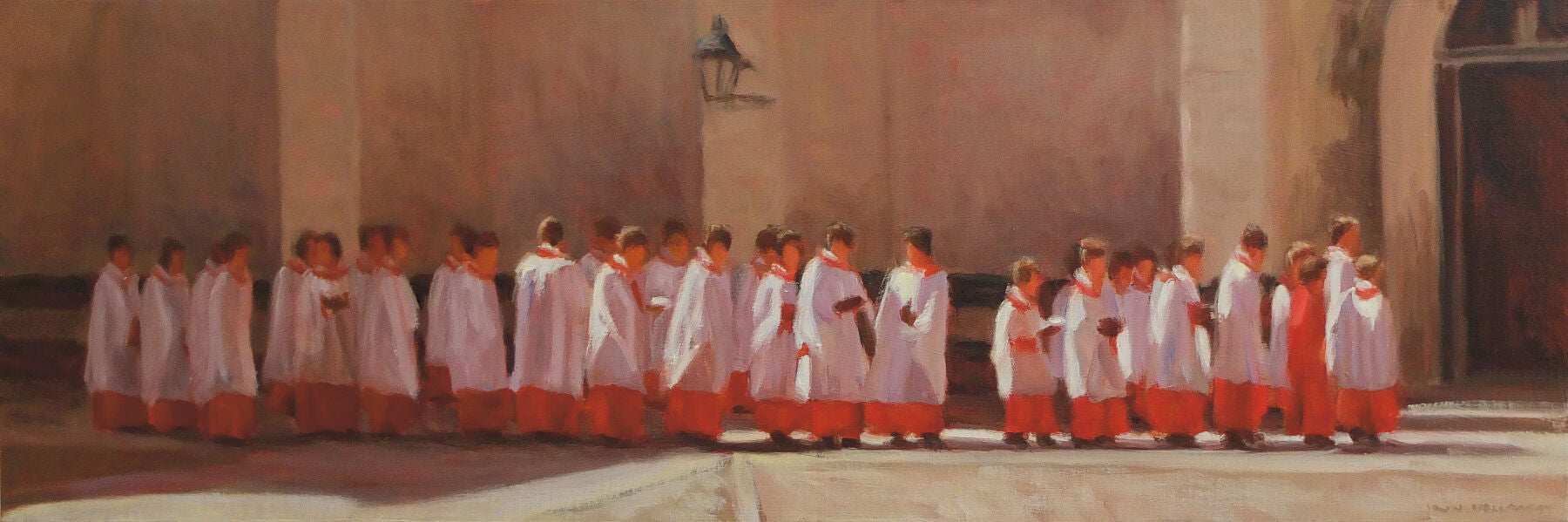 Chapel Choir - Winchester College Painting by Iain Vellacott
