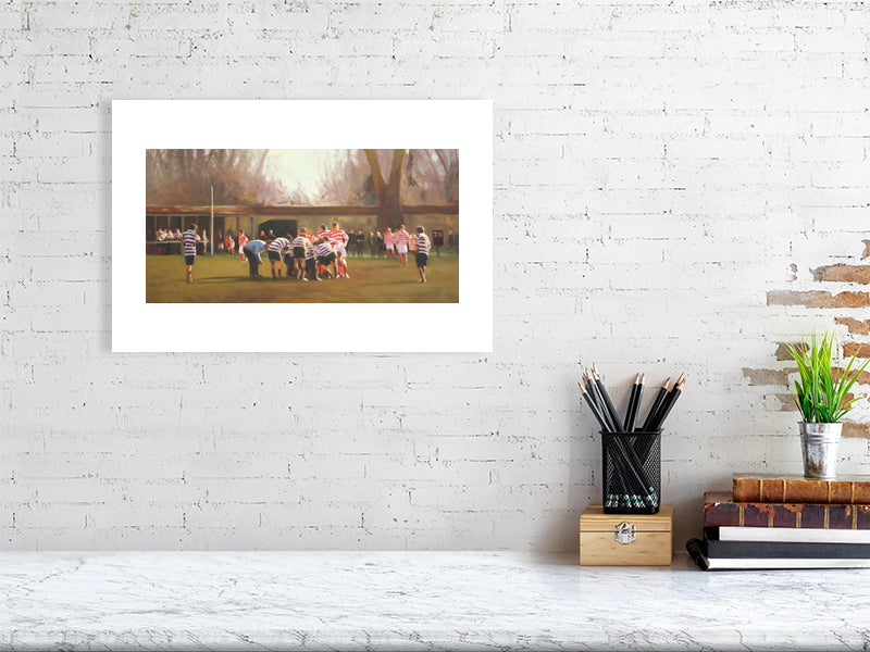 Watching the Hotwatch - Winchester College Painting by Iain Vellacott 9823986-4085421