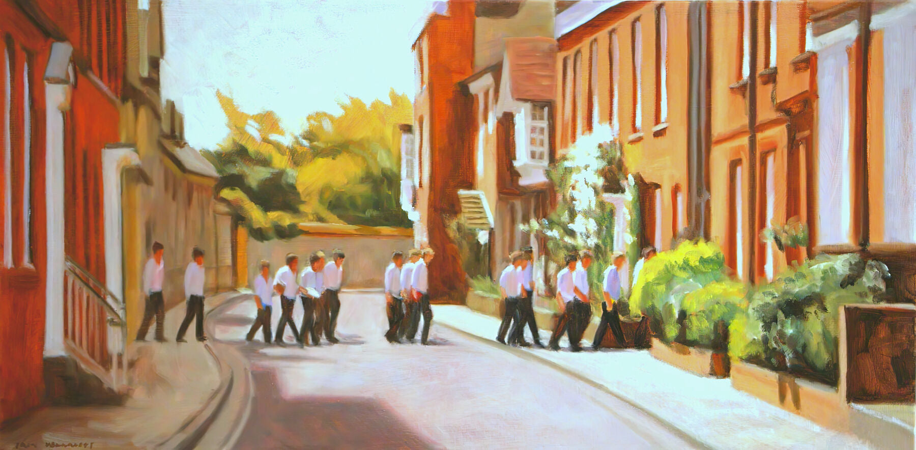 Back up to House - Winchester College Painting by Iain Vellacott
