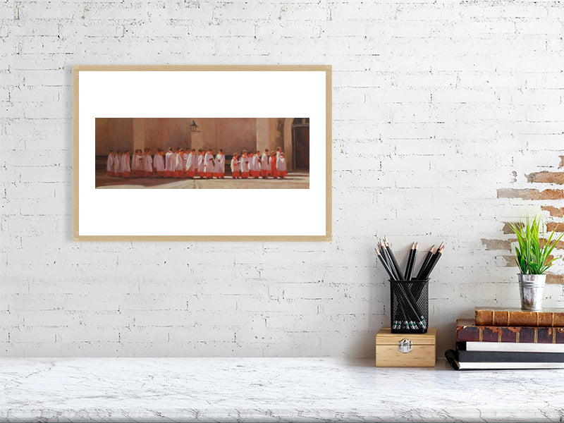 Chapel Choir - Winchester College Painting by Iain Vellacott