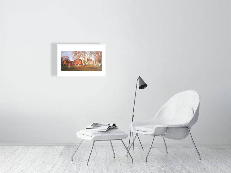 XVs on Canvas - Winchester College Painting by Iain Vellacott