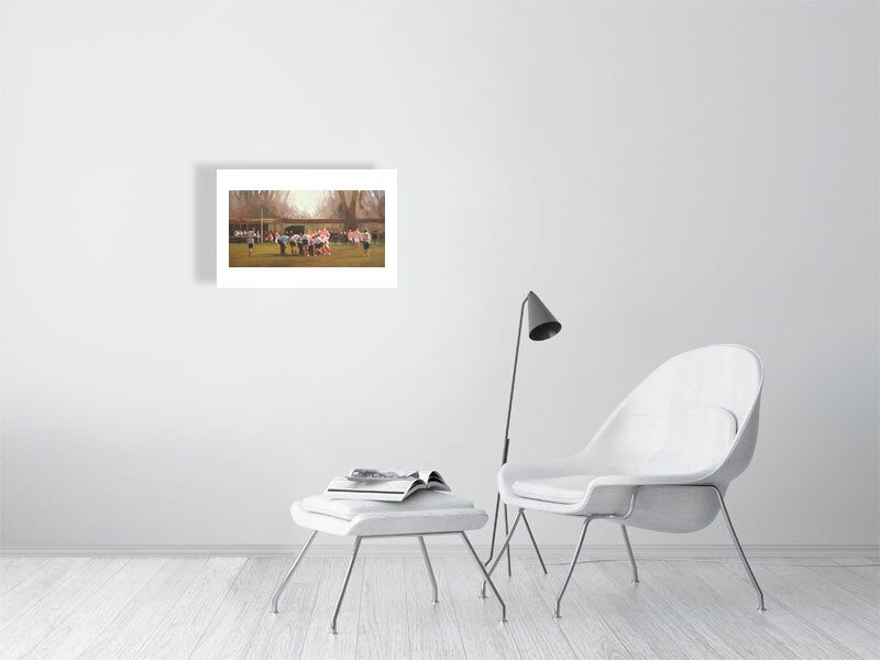 Watching the Hotwatch - Winchester College Painting by Iain Vellacott 9823986-4085422