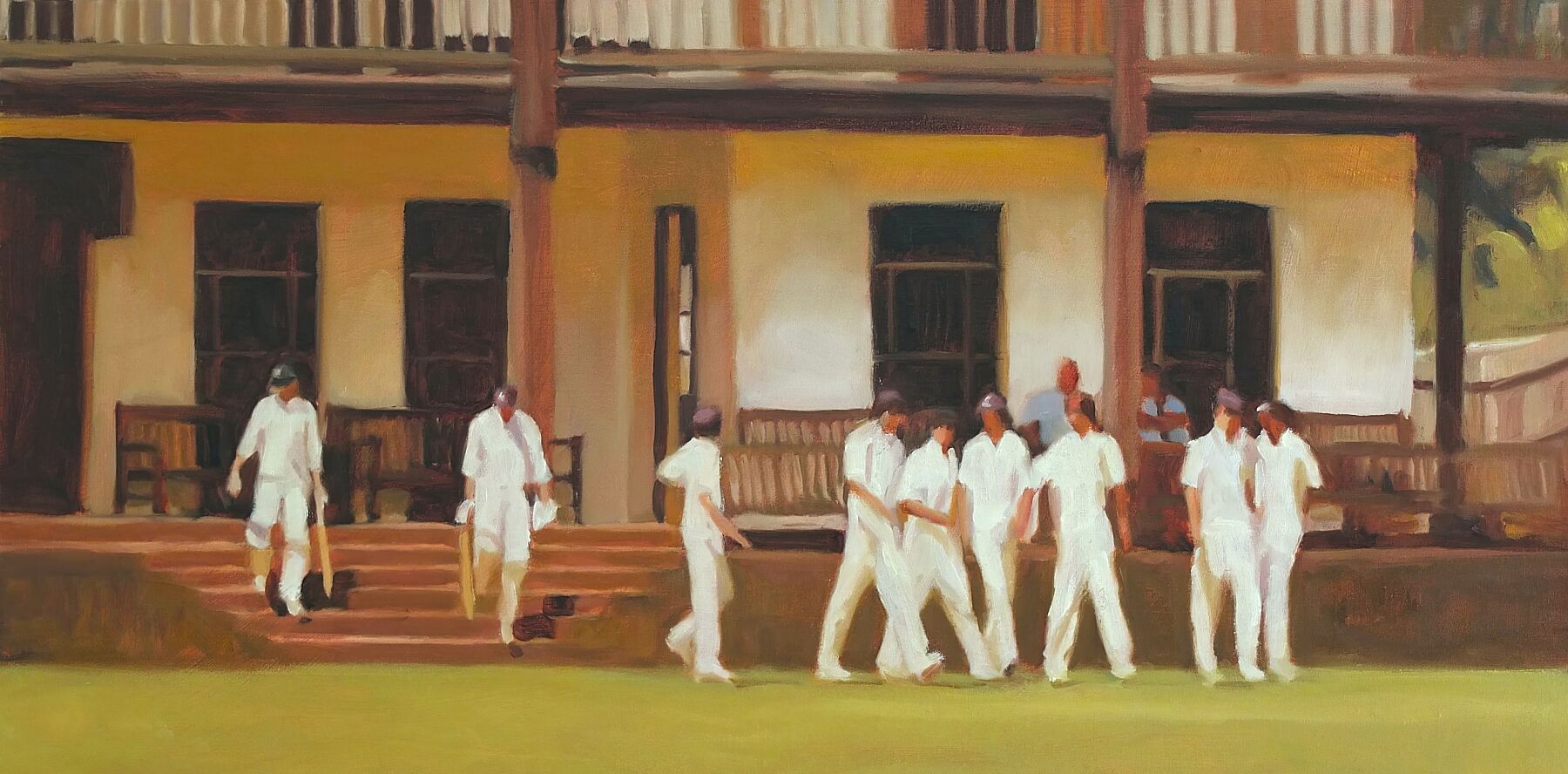 After Lunch - Winchester College Painting by Iain Vellacott - Fine Art Print