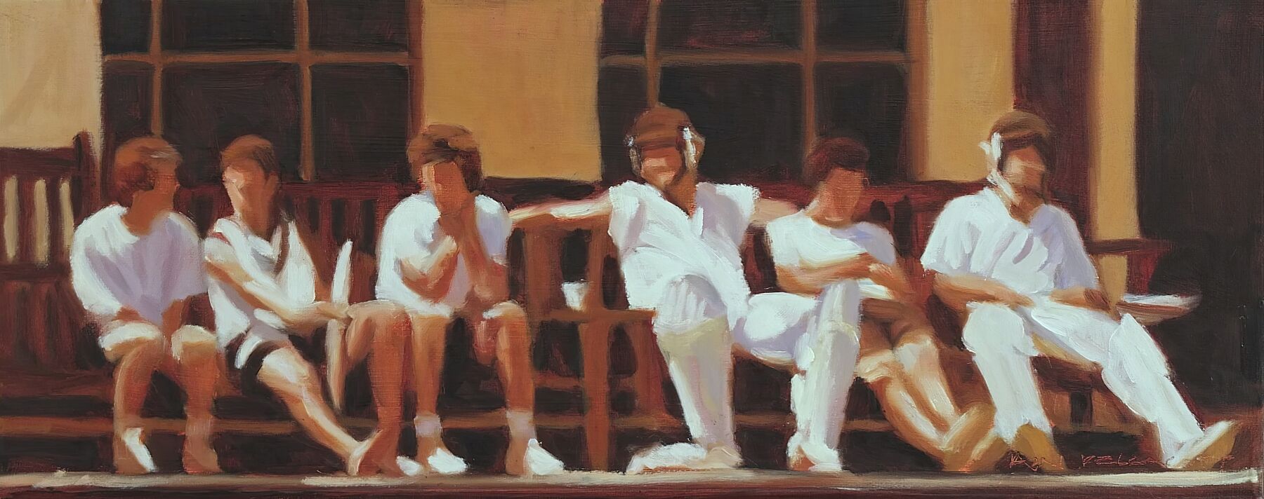 Padded Up - Winchester College Painting by Iain Vellacott - Fine Art Print