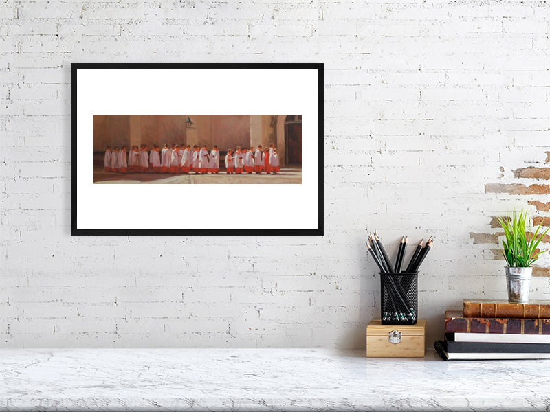 Chapel Choir - Winchester College Painting by Iain Vellacott